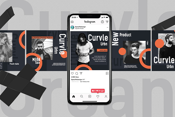 Curvle Urbn - Instagram Template in Instagram Templates - product preview 1