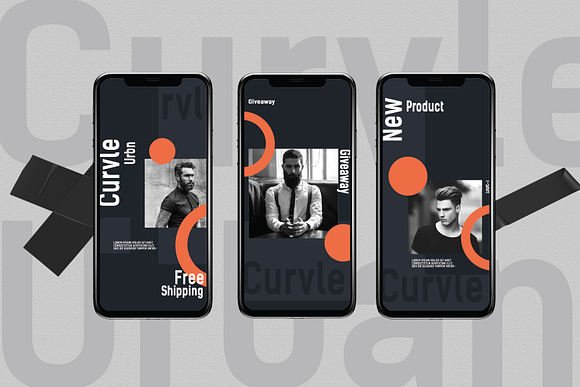 Curvle Urbn - Instagram Template in Instagram Templates - product preview 2