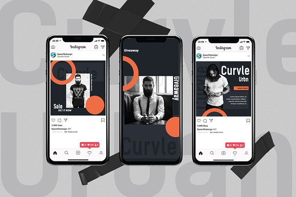 Curvle Urbn - Instagram Template in Instagram Templates - product preview 3
