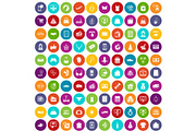 100 online shopping icons set color