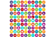 100 partnership icons set color