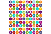 100 pharmacy icons set color