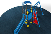 Kids playground equipment with slide