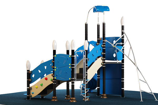 Kids playground equipment with slide