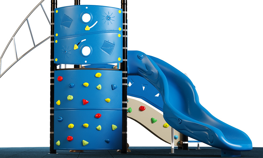 Kids playground equipment with slide in 3D - product preview 5