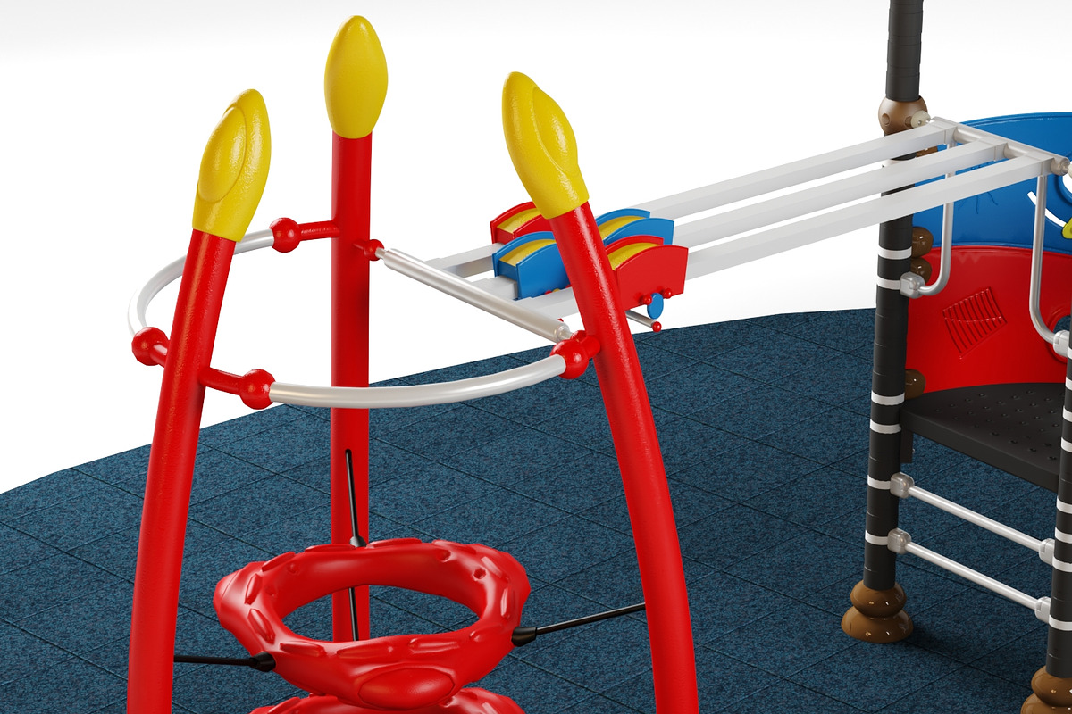Kids playground equipment with slide in Tools - product preview 8