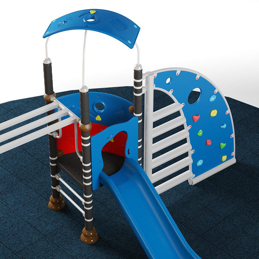 Kids playground equipment with slide in Tools - product preview 4
