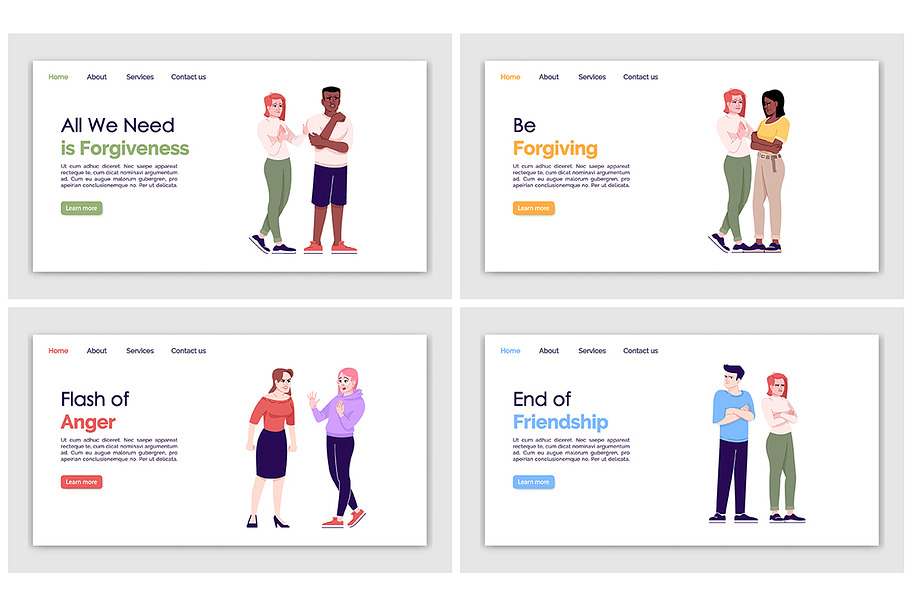 People behavior landing pages set in Landing Page Templates - product preview 8