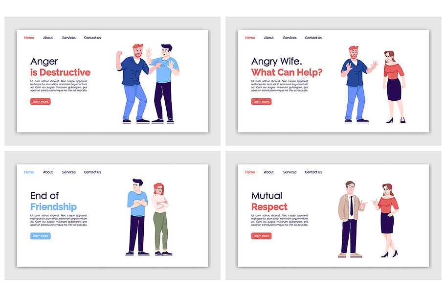 People behavior landing pages set in Landing Page Templates - product preview 8
