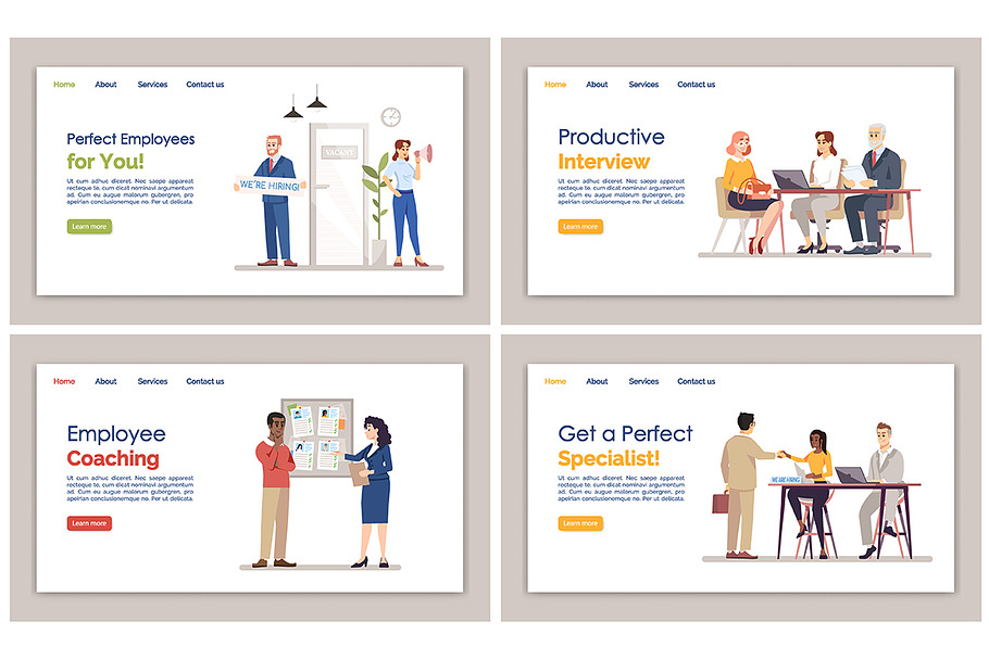 HR agency landing pages set in Landing Page Templates - product preview 8