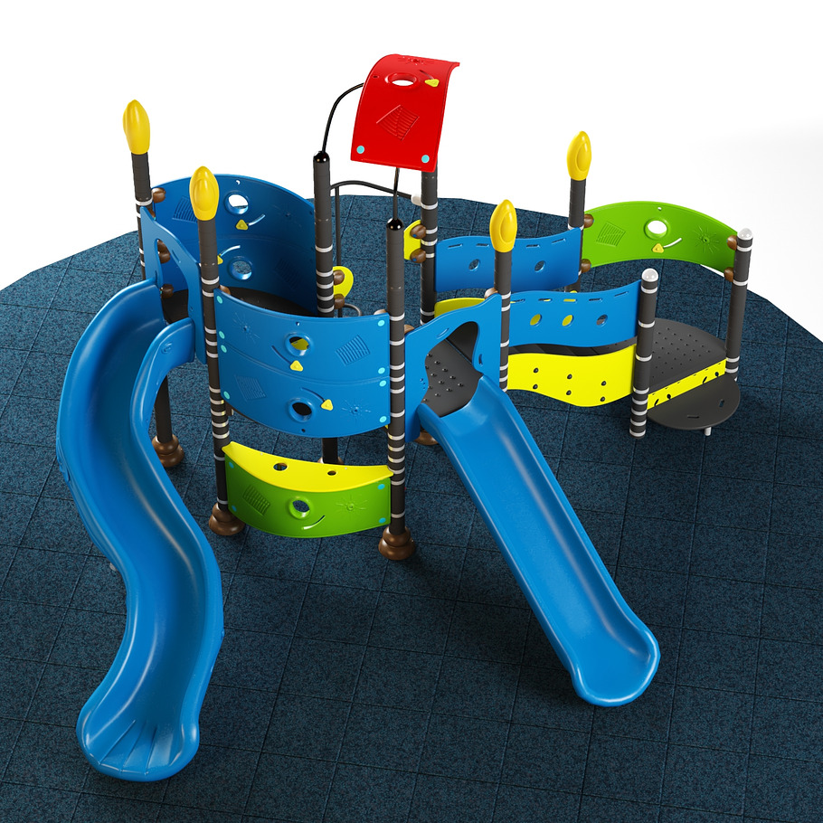 Kids playground equipment with slide in Tools - product preview 2