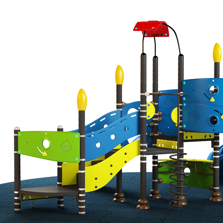 Kids playground equipment with slide in Tools - product preview 5