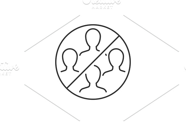Do not gather in groups linear icon
