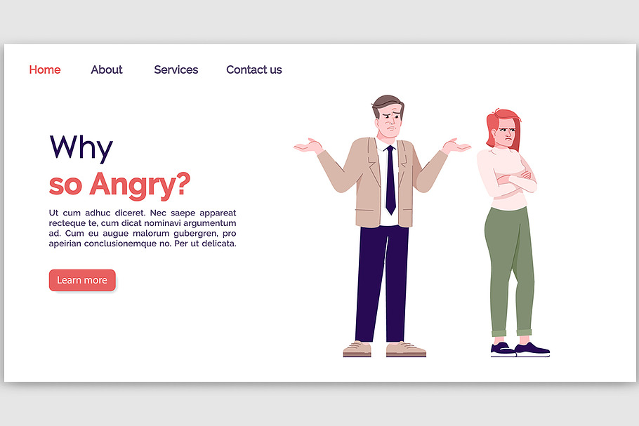 Why so angry landing page template in Landing Page Templates - product preview 8