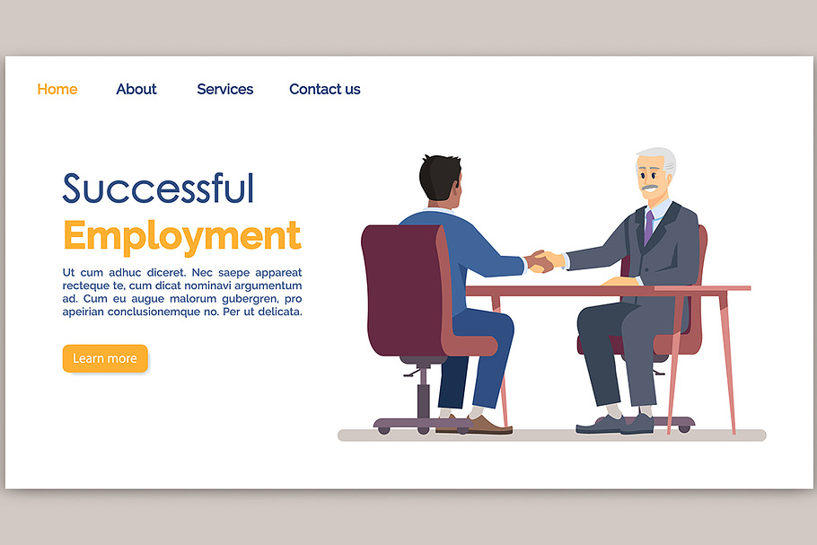 Successful employment landing page in Landing Page Templates - product preview 8