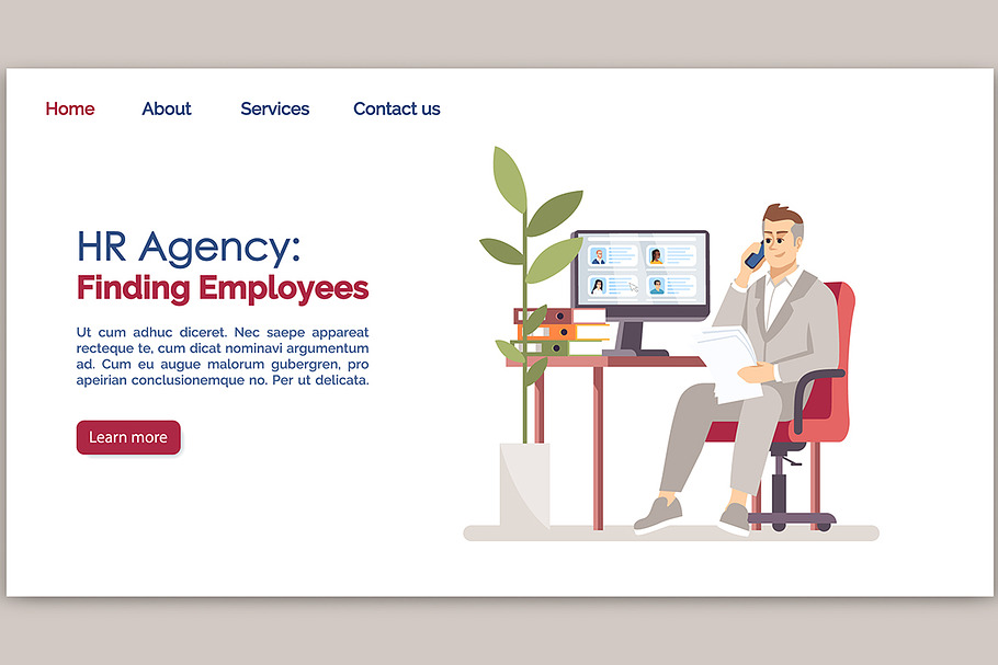 HR agency: finding employees in Landing Page Templates - product preview 8