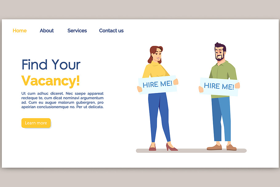Find your vacancy landing page in Landing Page Templates - product preview 8