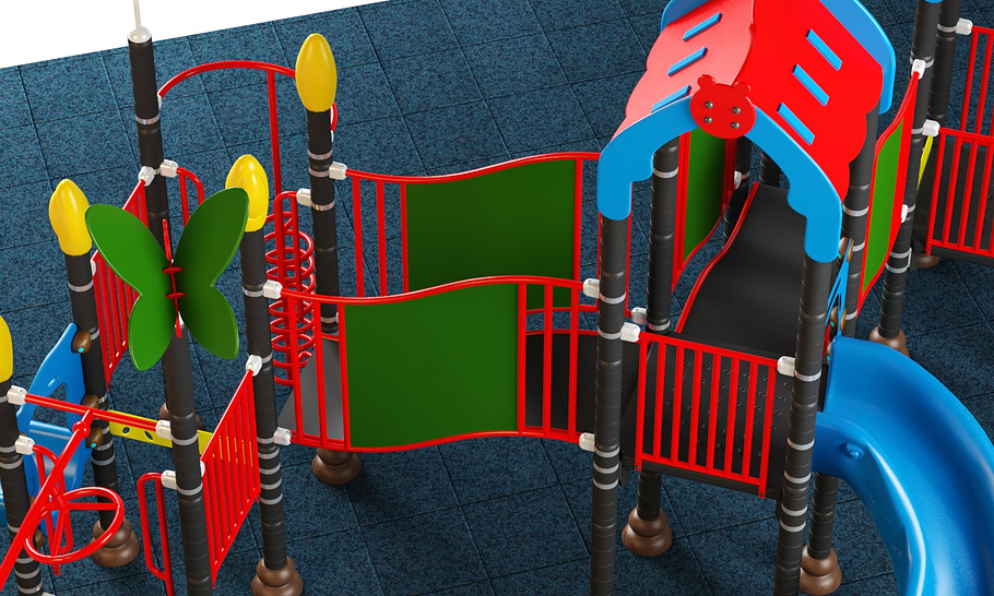 Kids playground equipment with slide in Furniture - product preview 4