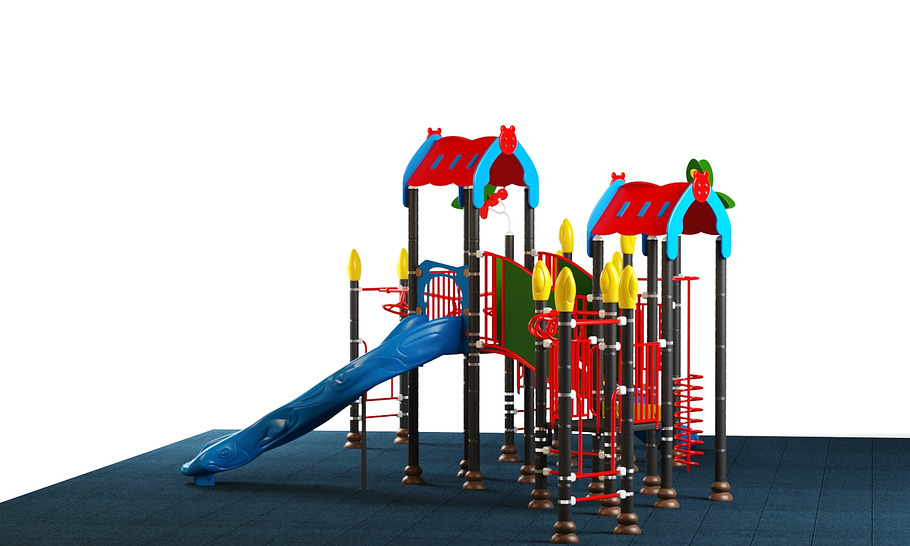 Kids playground equipment with slide in Furniture - product preview 6