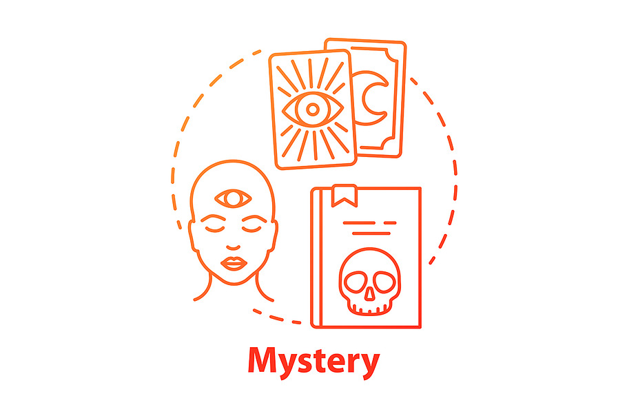 Mystery red concept icon