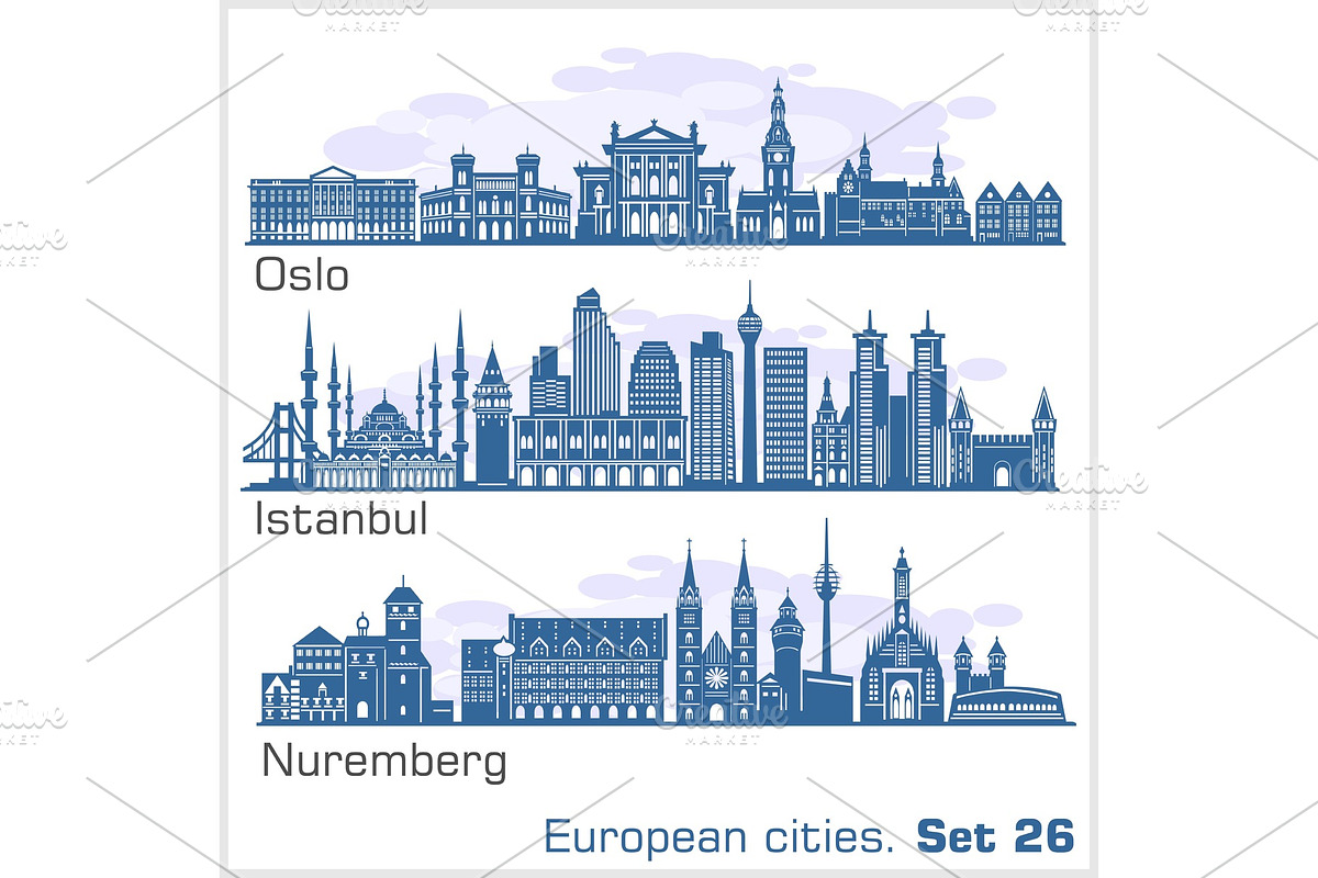 European cities - Oslo, Istanbul in Illustrations - product preview 8