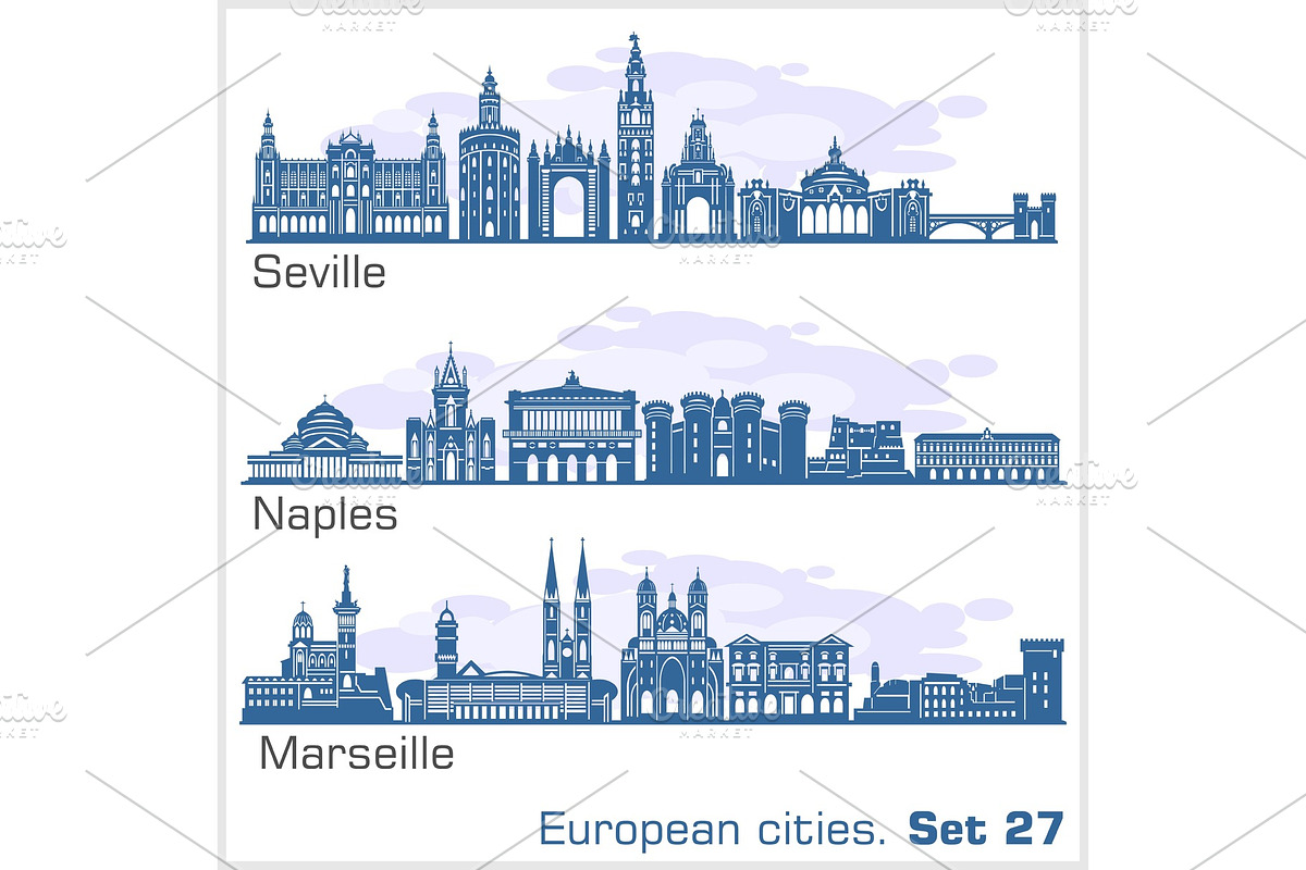 European cities - Naples, Seville in Illustrations - product preview 8