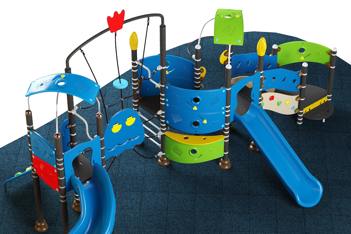 Kids playground equipment with slide in Tools - product preview 8