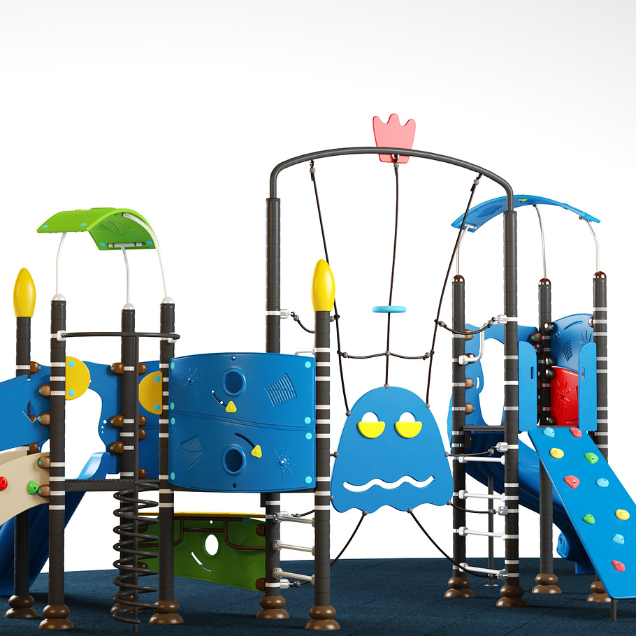 Kids playground equipment with slide in Tools - product preview 1