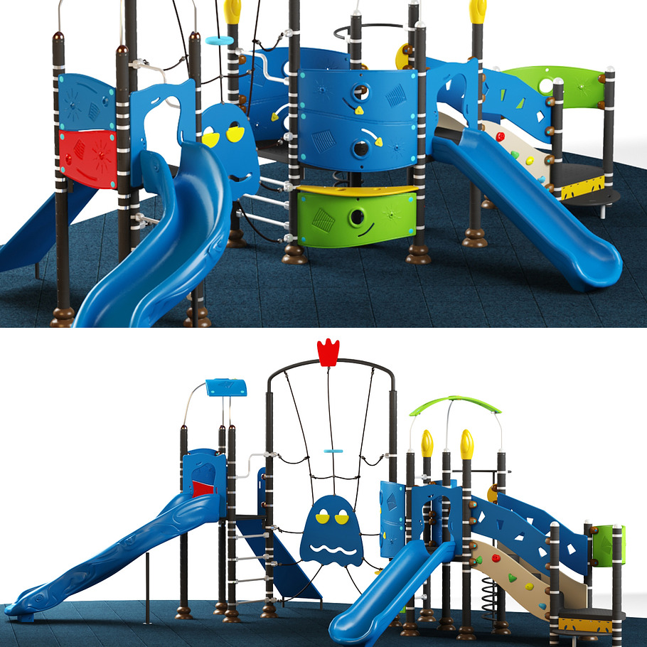 Kids playground equipment with slide in Tools - product preview 2