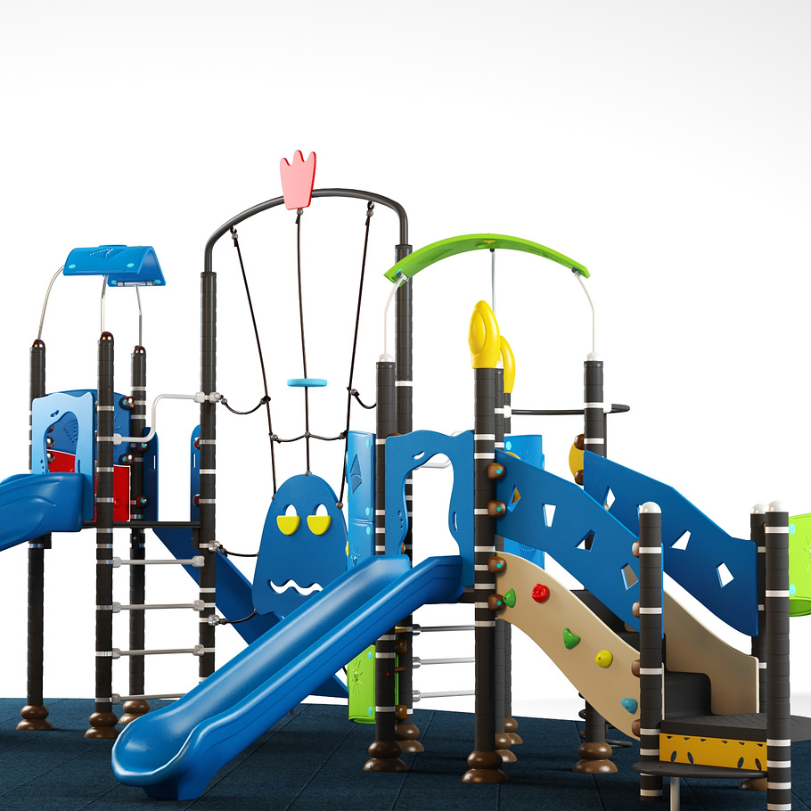 Kids playground equipment with slide in Tools - product preview 4