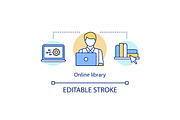 Online library concept icon