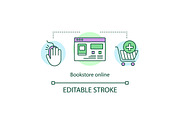 Online bookstore concept icon