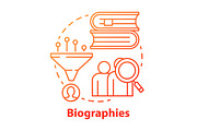 Biographies red concept icon