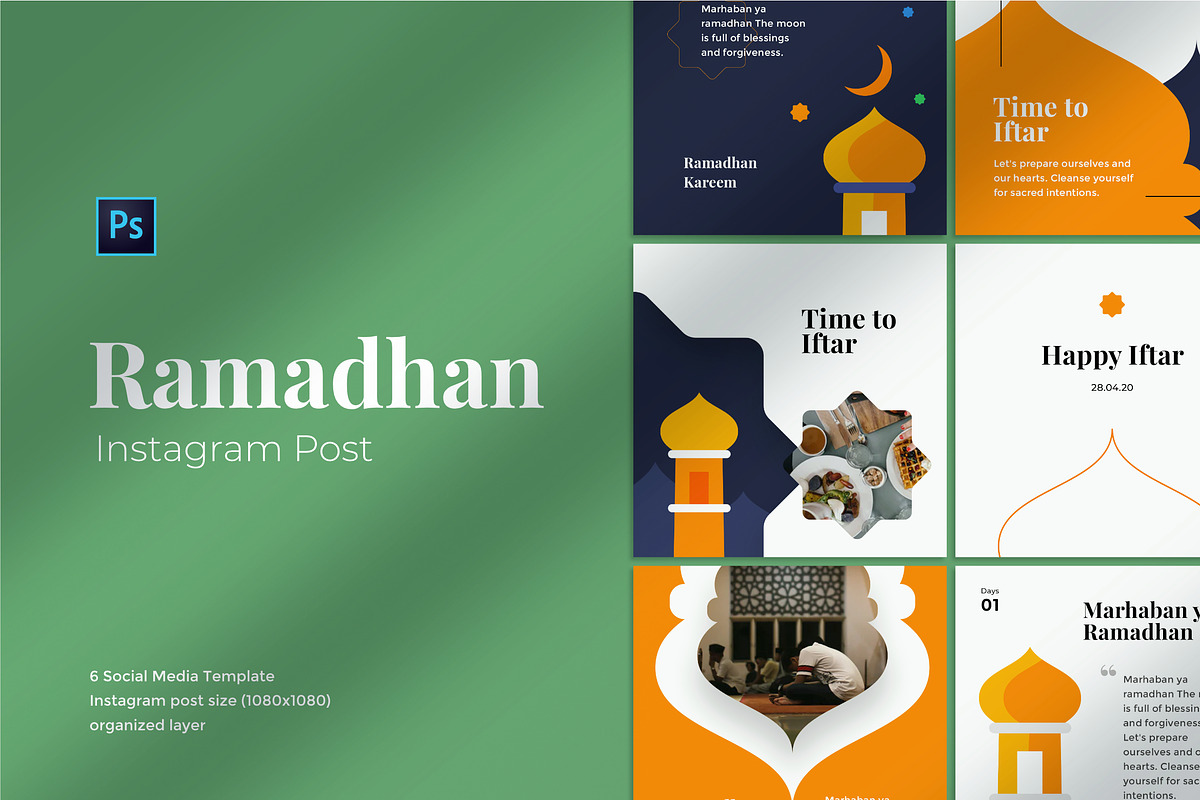 Ramadhan Mubarak Social Media Post in Instagram Templates - product preview 8