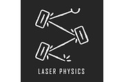 Laser physics chalk icon