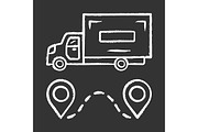 Delivery truck chalk icon