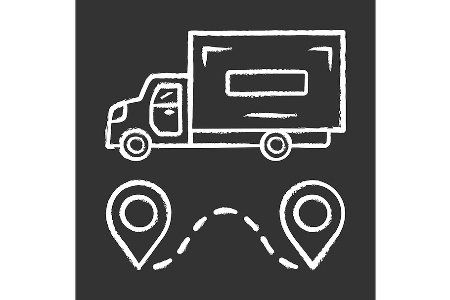 Delivery truck chalk icon in Icons - product preview 8