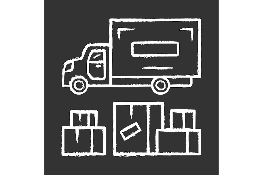 Heavy goods delivery chalk icon in Icons - product preview 8