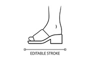 Mule sandals linear icon