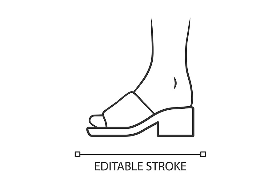 Mule sandals linear icon in Icons - product preview 8