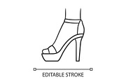 Ankle strap high heels linear icon