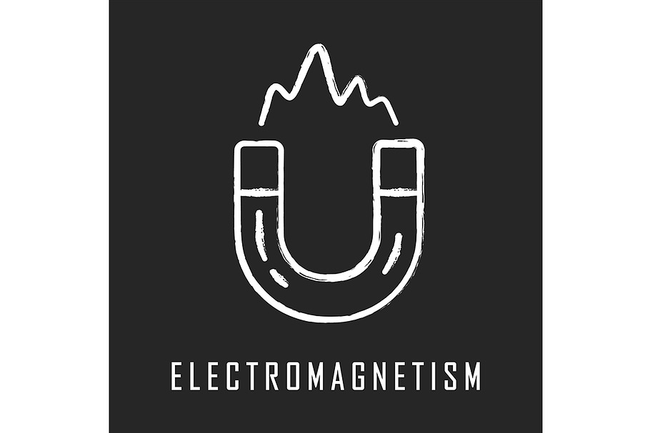Electromagnetism chalk icon