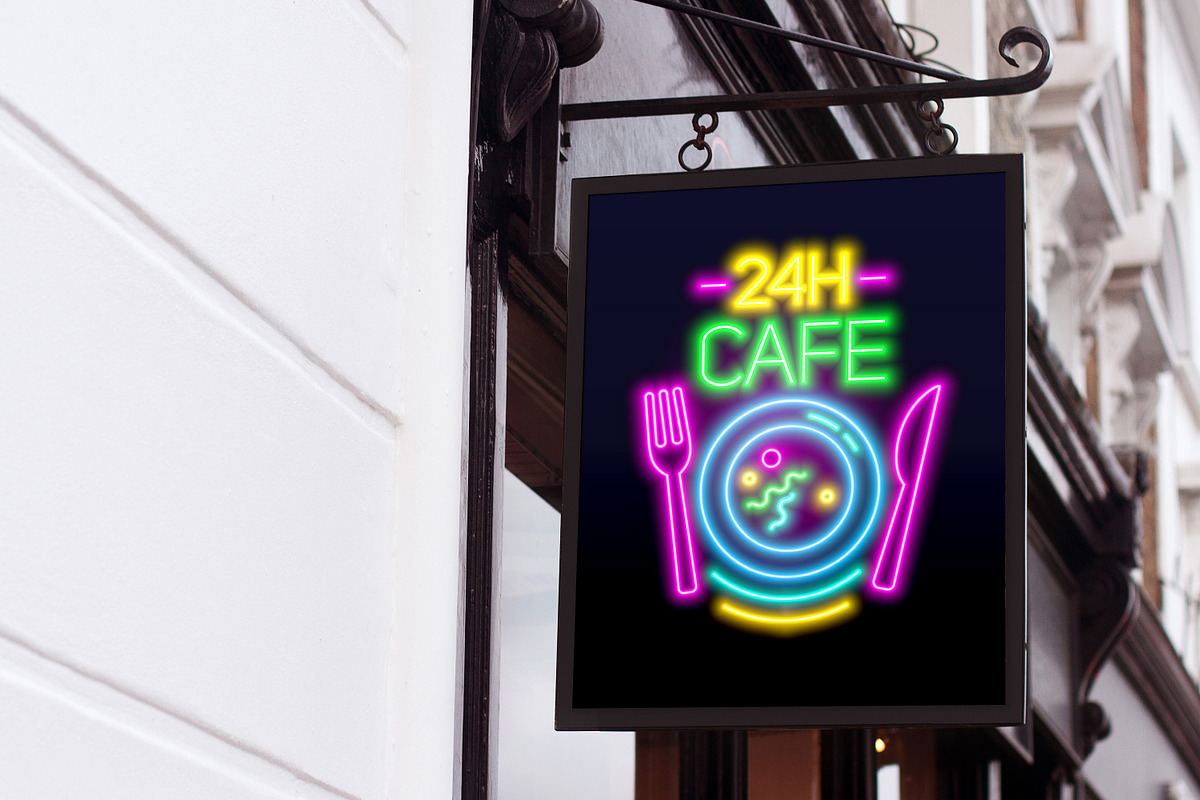 Neon signboards set in Illustrations - product preview 8