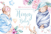 Watercolor NEW Honey Baby GIRL&BOY