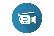 Camera blue flat design glyph icon