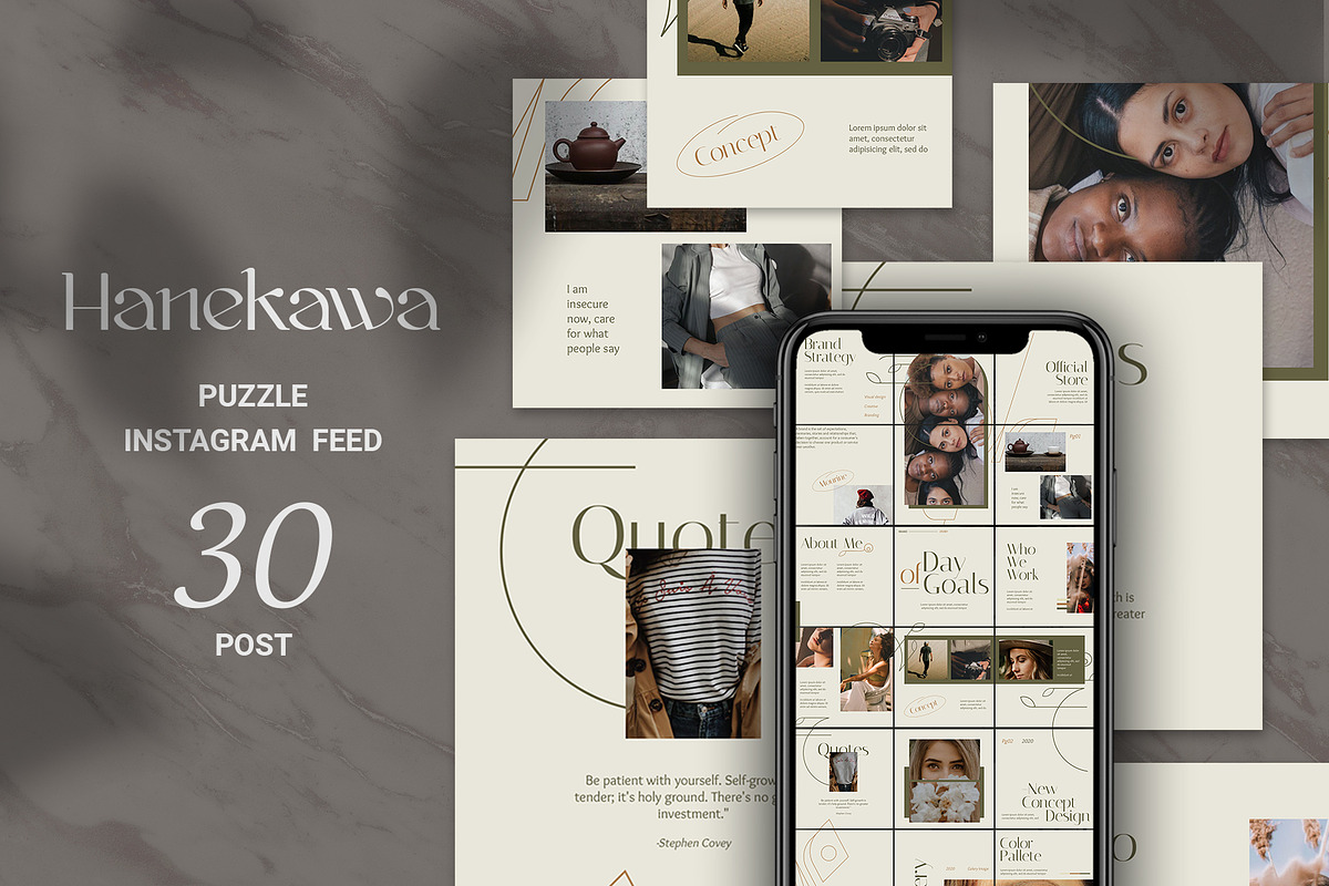 Hanekawa Puzzle Instagram Feed in Instagram Templates - product preview 8