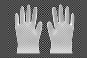 Transparent white nitrile gloves