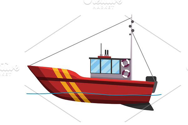 Fishing boat side view