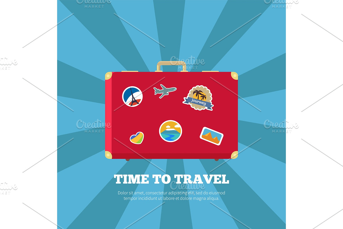 Time to Travel Journey Poster Vector in Objects - product preview 8