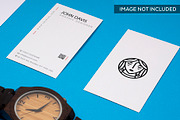 Business Card Mockup in Blue 2